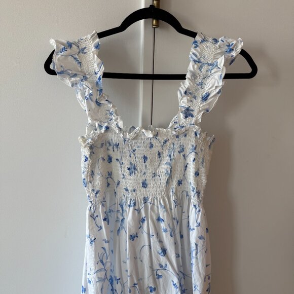 Hill House Home Blue and White Floral Ellie Nap Dress Medium - Picture 8 of 9